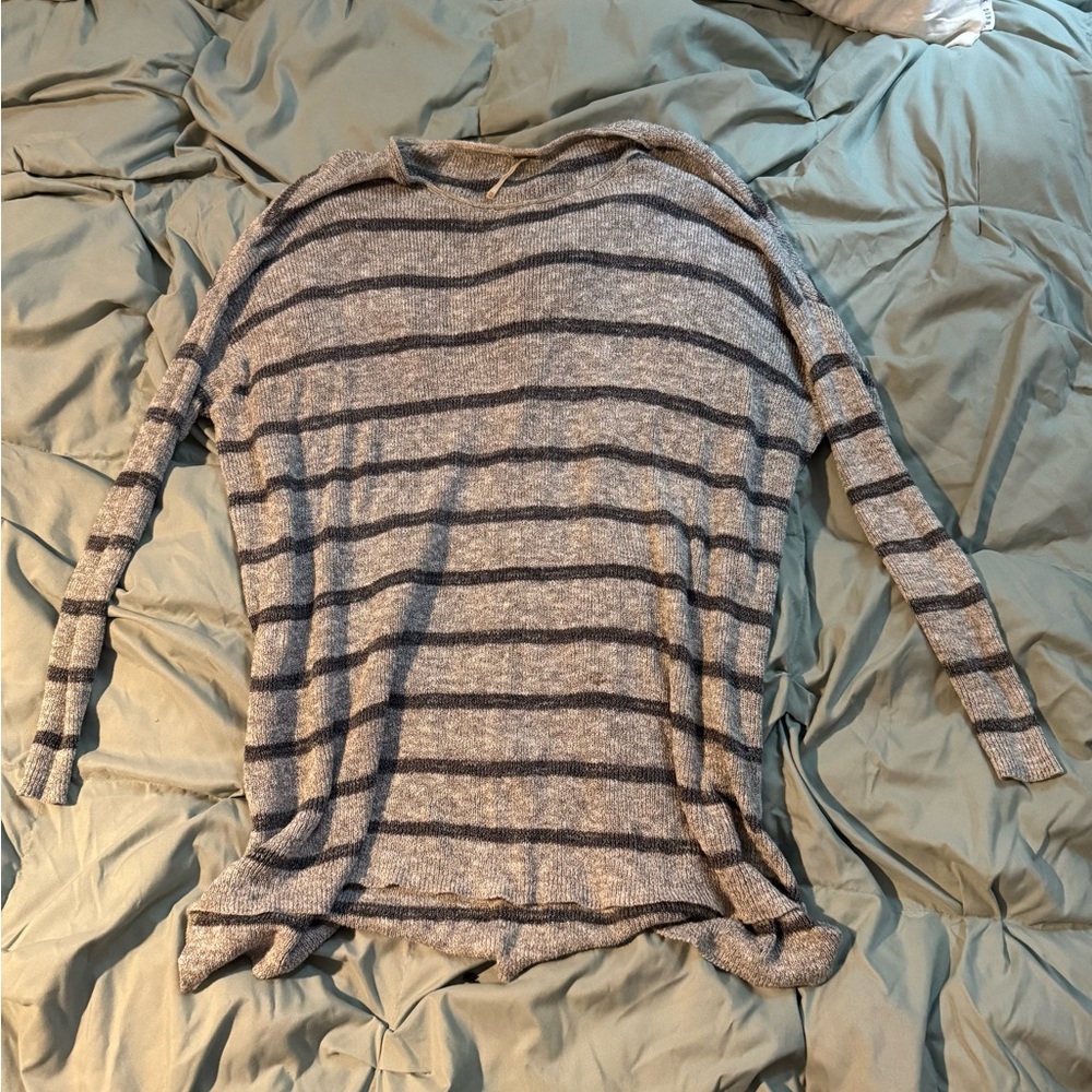 Striped Gray Women's Sweater